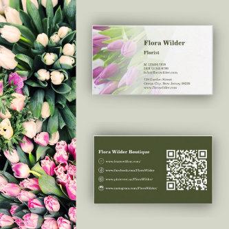 Tulip Bouquet Florist Custom Photo QR Code