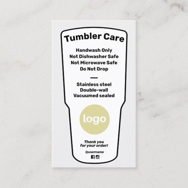 Tumbler Care Instructions Add Logo