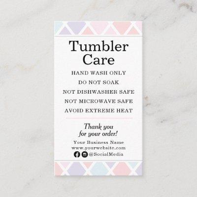 Tumbler Care Instructions Modern Pastel Diamond
