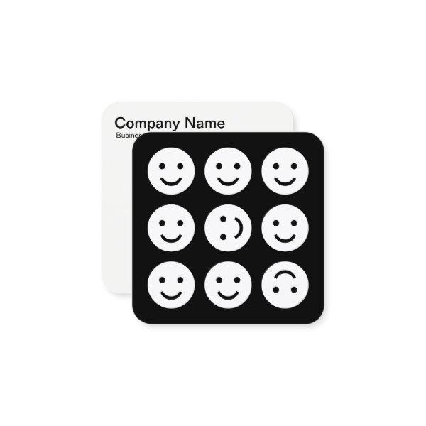 Tumbling Emojis - White on Black Square