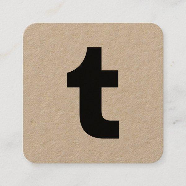 Tumblr logo social media rustic brown kraft calling card