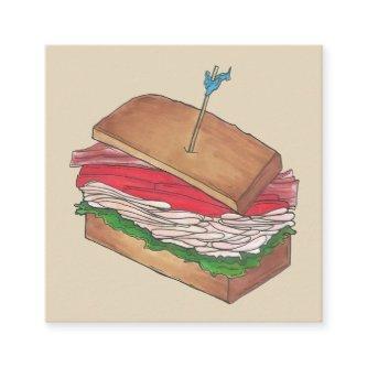 Turkey Club Sandwich Shop Restaurant Diner Chef Square