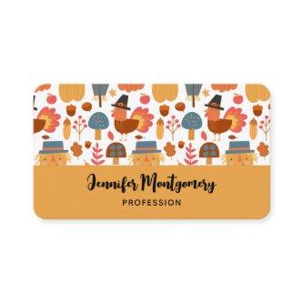 Turkey & Scarecrow Thanksgiving Pattern