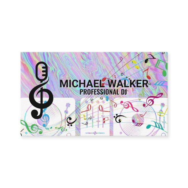 Turntables | DJ | Iridescent | Musical Notes