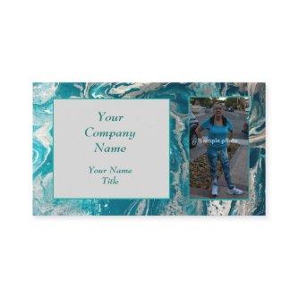 Turquoise Abstract Photo QR code