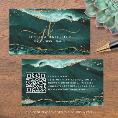 Turquoise Agate Geode Monogram Gold Script