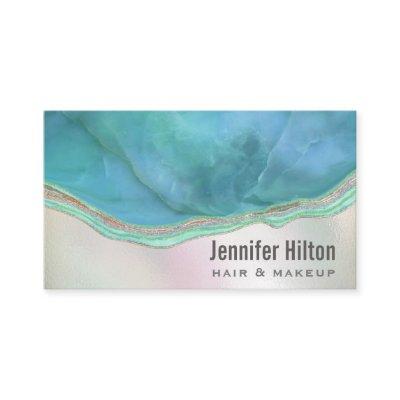 Turquoise agate geode professional holographic