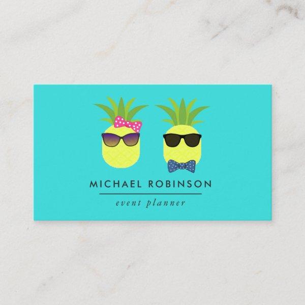 Turquoise and Lemon fun pineapples Event Planner