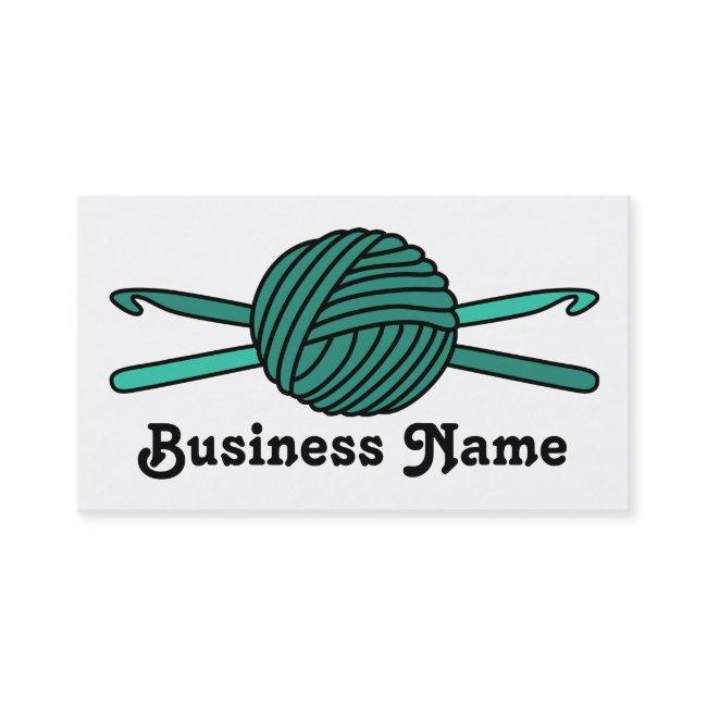 Turquoise Ball of Yarn & Crochet Hooks