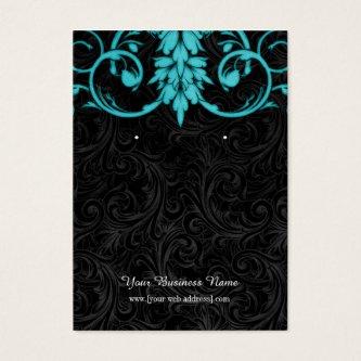 Turquoise Black Vintage Custom Earring Card