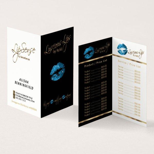 Turquoise Blue and Gold Lip Price and Service List