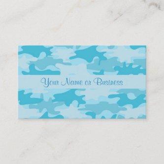 Turquoise Blue Camo Camouflage Name Personalized