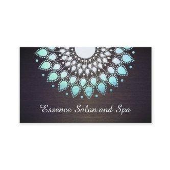 Turquoise Blue Lotus Flower on Wood Wellness Spa