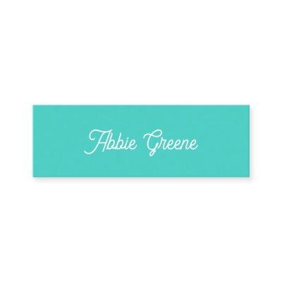 Turquoise Blue Modern Retro Script  Mini