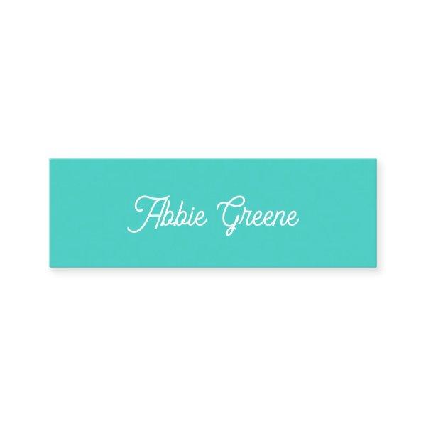 Turquoise Blue Modern Retro Script  Mini