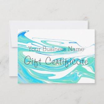 Turquoise Blue Sea Swirl Gift Certificate