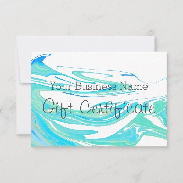 Turquoise Blue Sea Swirl Gift Certificate