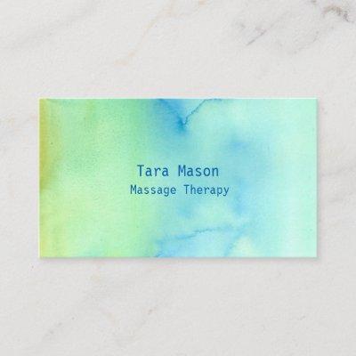 Turquoise Citron Green Watercolor Wash