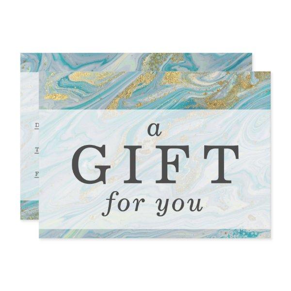 Turquoise Gold Agate Stone Geode Certificate Card