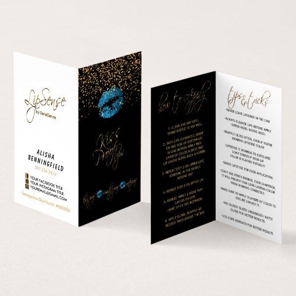 Turquoise Lips & Gold Confetti Instructions