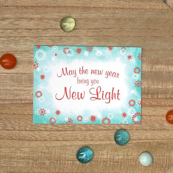 Turquoise, Orange Company Christmas Card