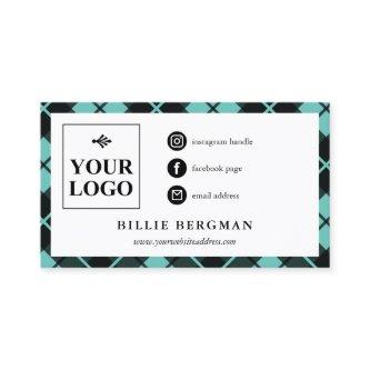 Turquoise Plaid Social Media Logo & Photo