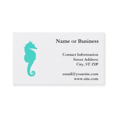 Turquoise Sea Horse on White