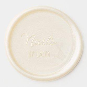 Turquoise teal agate aqua nails add name website q wax seal sticker