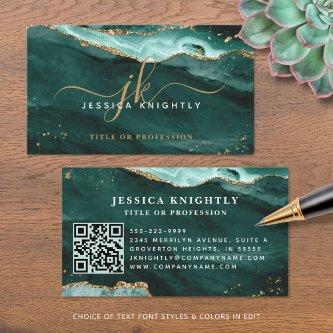 Turquoise Teal Agate Geode Monogram Gold Script