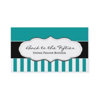 Turquoise / Teal and White Striped