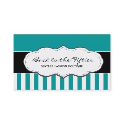 Turquoise / Teal and White Striped