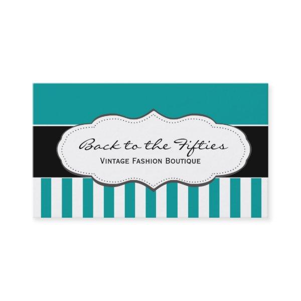 Turquoise / Teal and White Striped