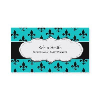 Turquoise / Teal Fleur de Lis