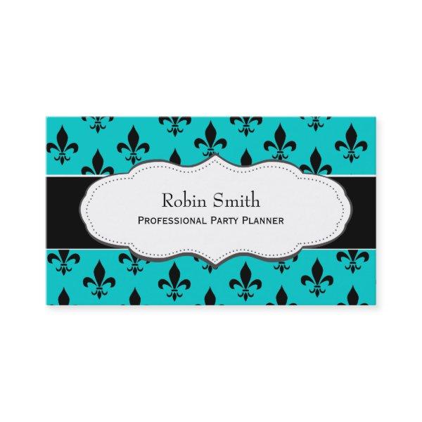 Turquoise / Teal Fleur de Lis