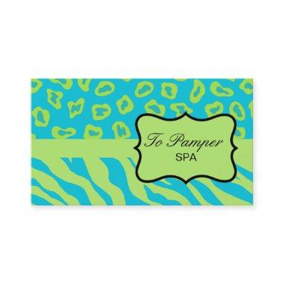 Turquoise Teal & Green Zebra & Cheetah Skin Custom