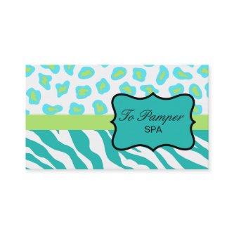 Turquoise, Teal & Lime Zebra & Cheetah Skin Custom