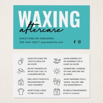 Turquoise Teal Waxing Aftercare Card Hair Removal