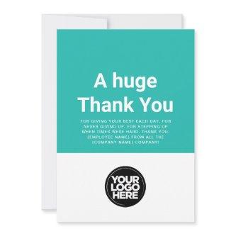 Turquoise Thank You Employee Appreciation Card