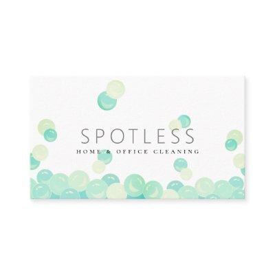 Turquoise Water Bubbles Modern Cleaning Service