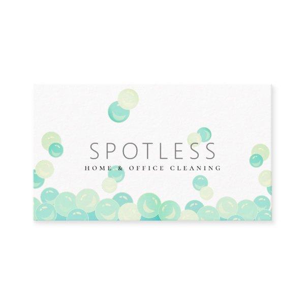 Turquoise Water Bubbles Modern Cleaning Service
