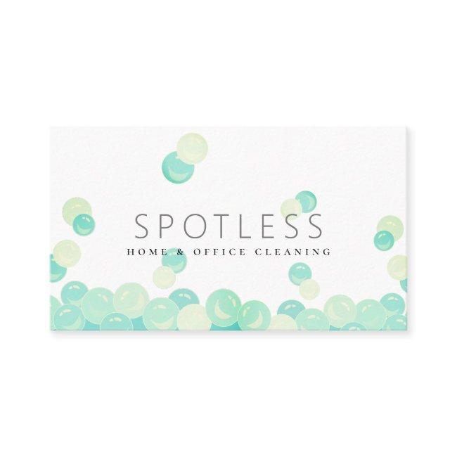 Turquoise Water Bubbles Modern Cleaning Service