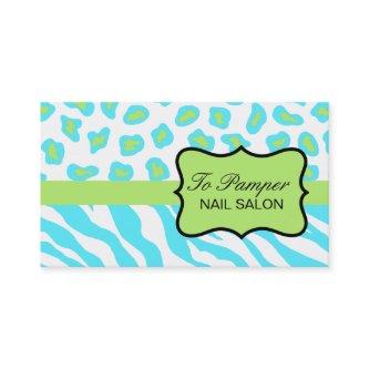 Turquoise, White & Green Zebra & Cheetah Custom