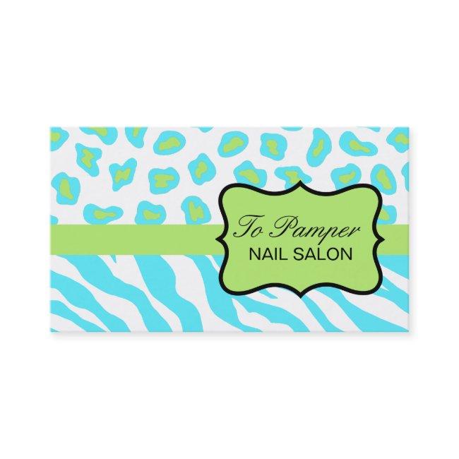 Turquoise, White & Green Zebra & Cheetah Custom