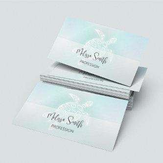 Turquoise White Turtle |  Coastal