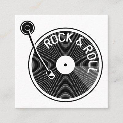 Turtable Record Player Rock And Roll Vinyl Record Square