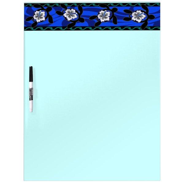 turtles & hibiscus dry erase board