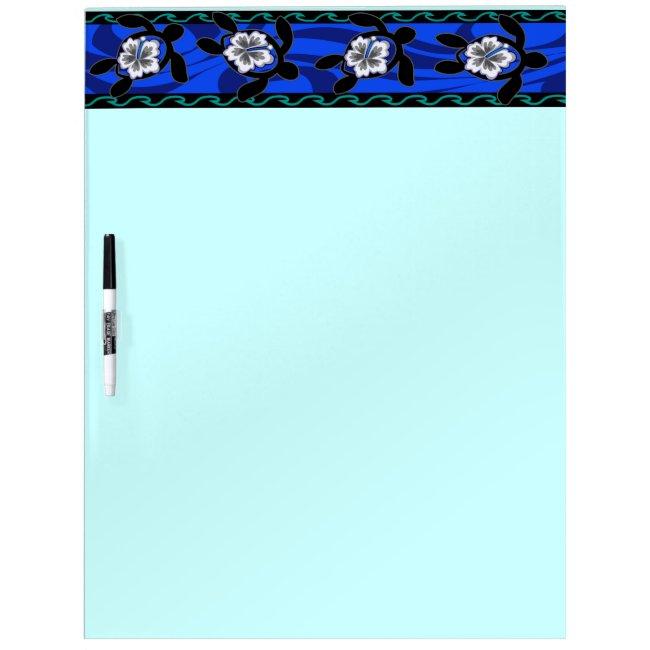 turtles & hibiscus dry erase board