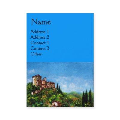 TUSCANY LANDSCAPE,ANTIQUE MEDIEVAL VILLAGE ,Blue