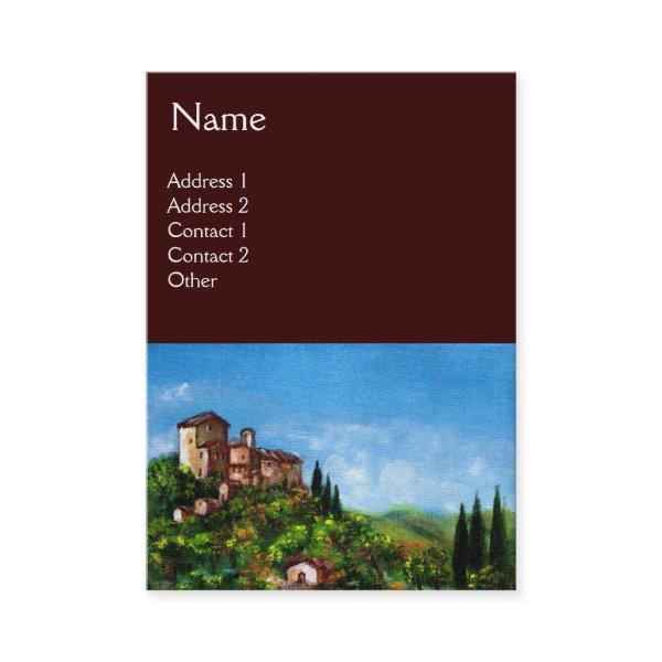 TUSCANY LANDSCAPE,ANTIQUE MEDIEVAL VILLAGE ,Brown