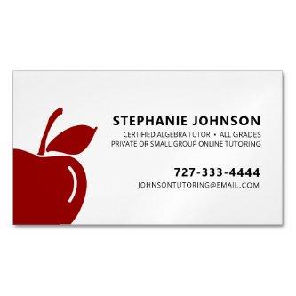 Tutor Entrepreneur Ruby Red Apple Logo Black Text  Magnet